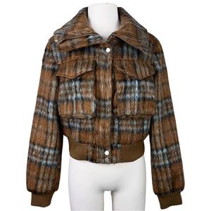 7 For All Mankind plaid bomber jacket size XS